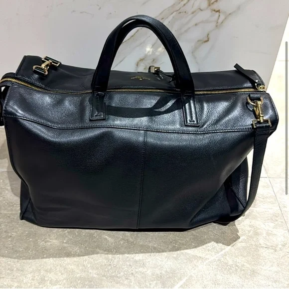 Kate Spade Leather Weekender, Black - Picture 3 of 4